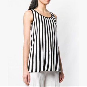 Missoni Orange Label Womens Black White Sleeveless Top Stripe Size Small 40